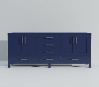 Jacques 84 in. W x 22 in. D Navy Blue Double Bath Vanity