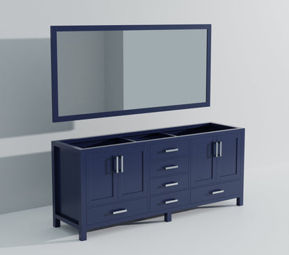 Jacques 84 in. W x 22 in. D Navy Blue Double Bath Vanity