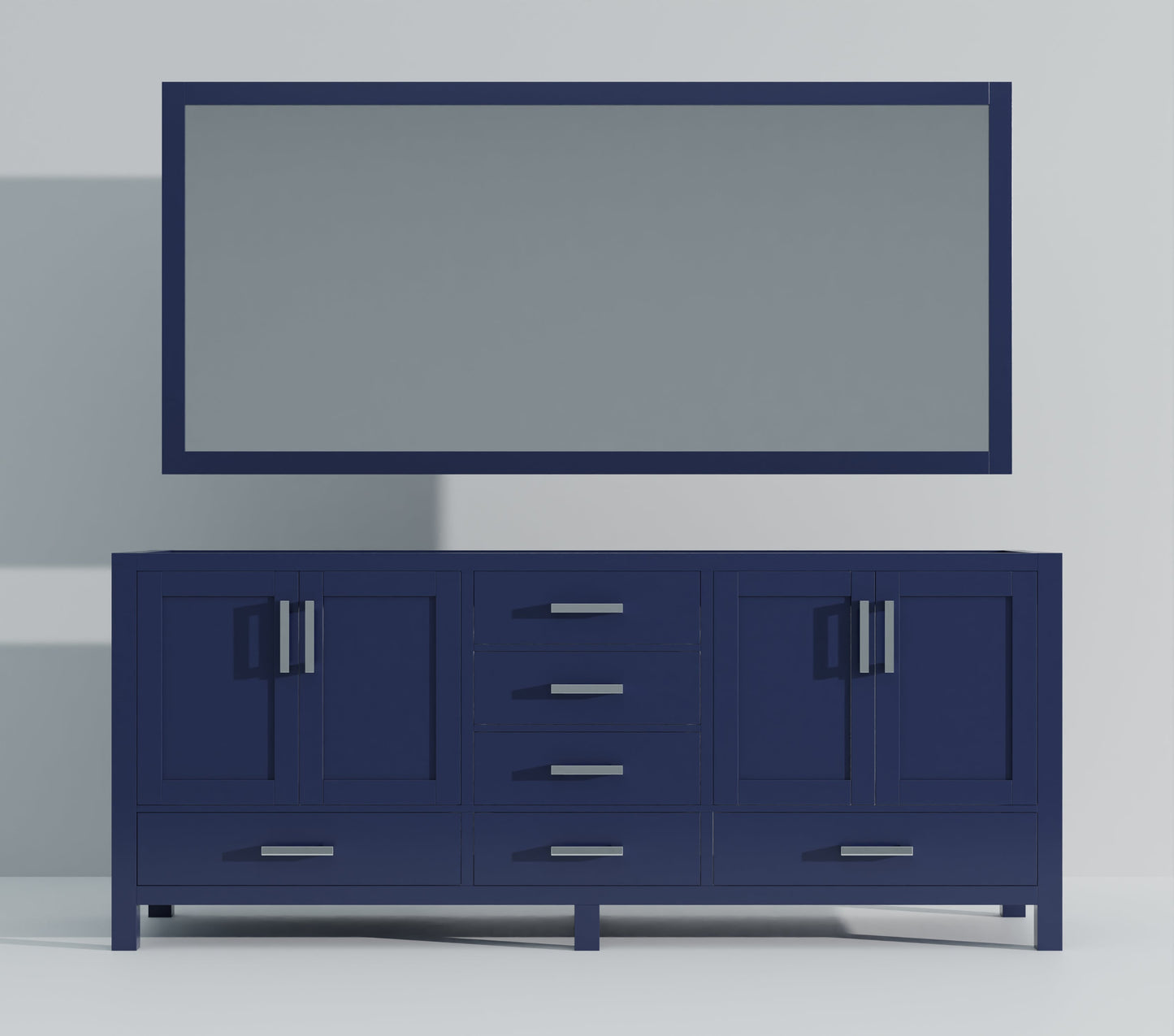 Jacques 84 in. W x 22 in. D Navy Blue Double Bath Vanity