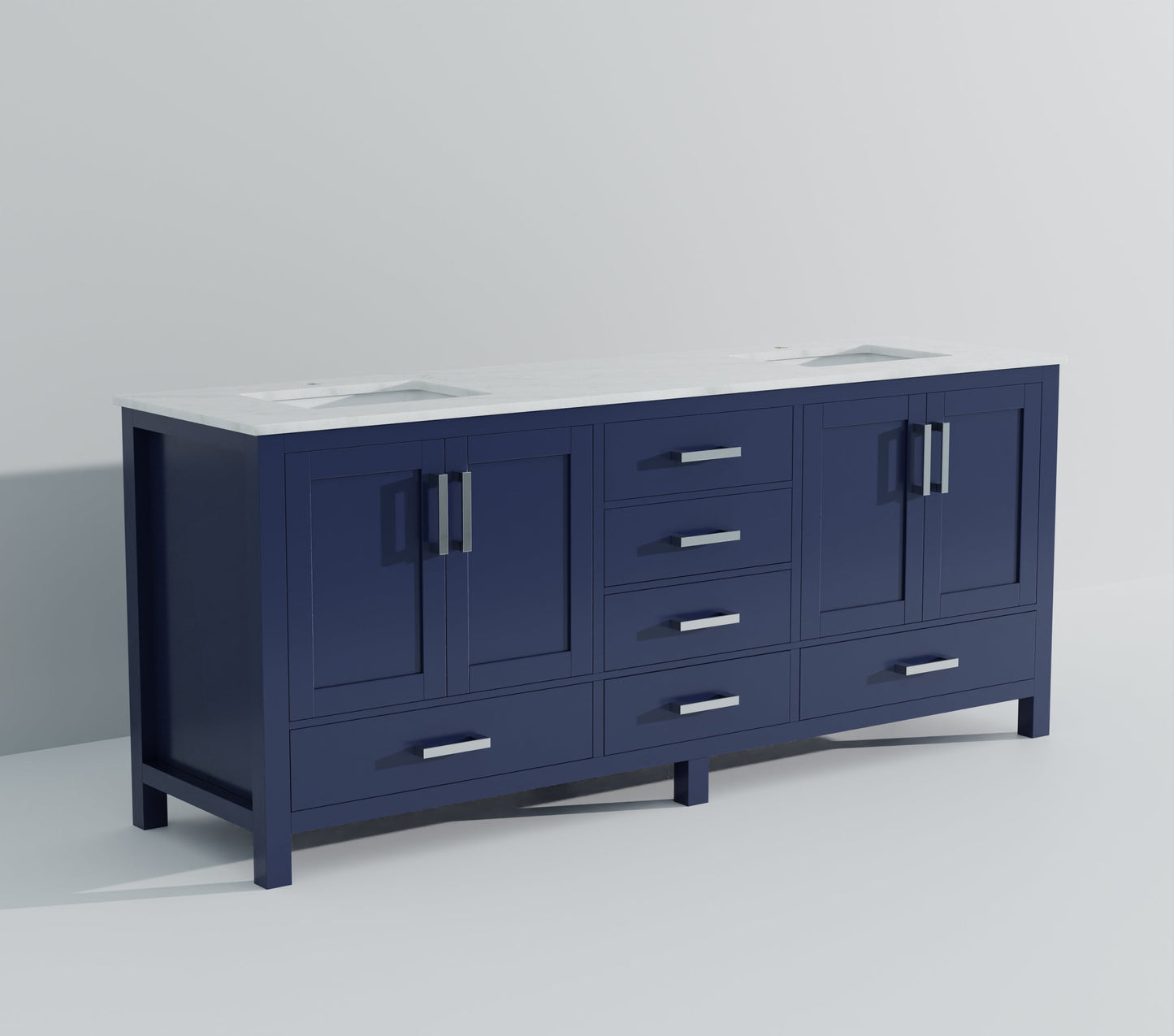 Jacques 84 in. W x 22 in. D Navy Blue Double Bath Vanity
