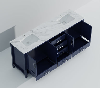 Jacques 84 in. W x 22 in. D Navy Blue Double Bath Vanity