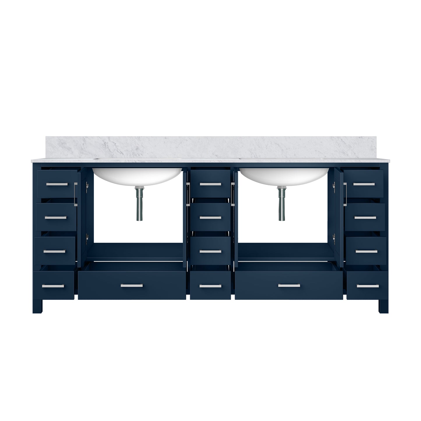 Jacques 84 in. W x 22 in. D Navy Blue Double Bath Vanity