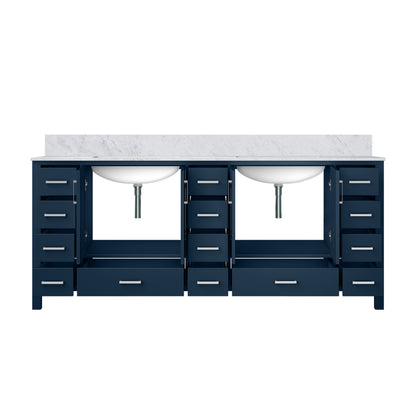 Jacques 84 in. W x 22 in. D Navy Blue Double Bath Vanity