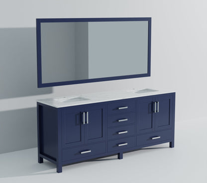 Jacques 84 in. W x 22 in. D Navy Blue Double Bath Vanity