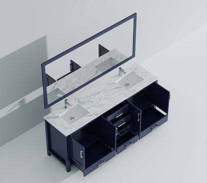 Jacques 84 in. W x 22 in. D Navy Blue Double Bath Vanity