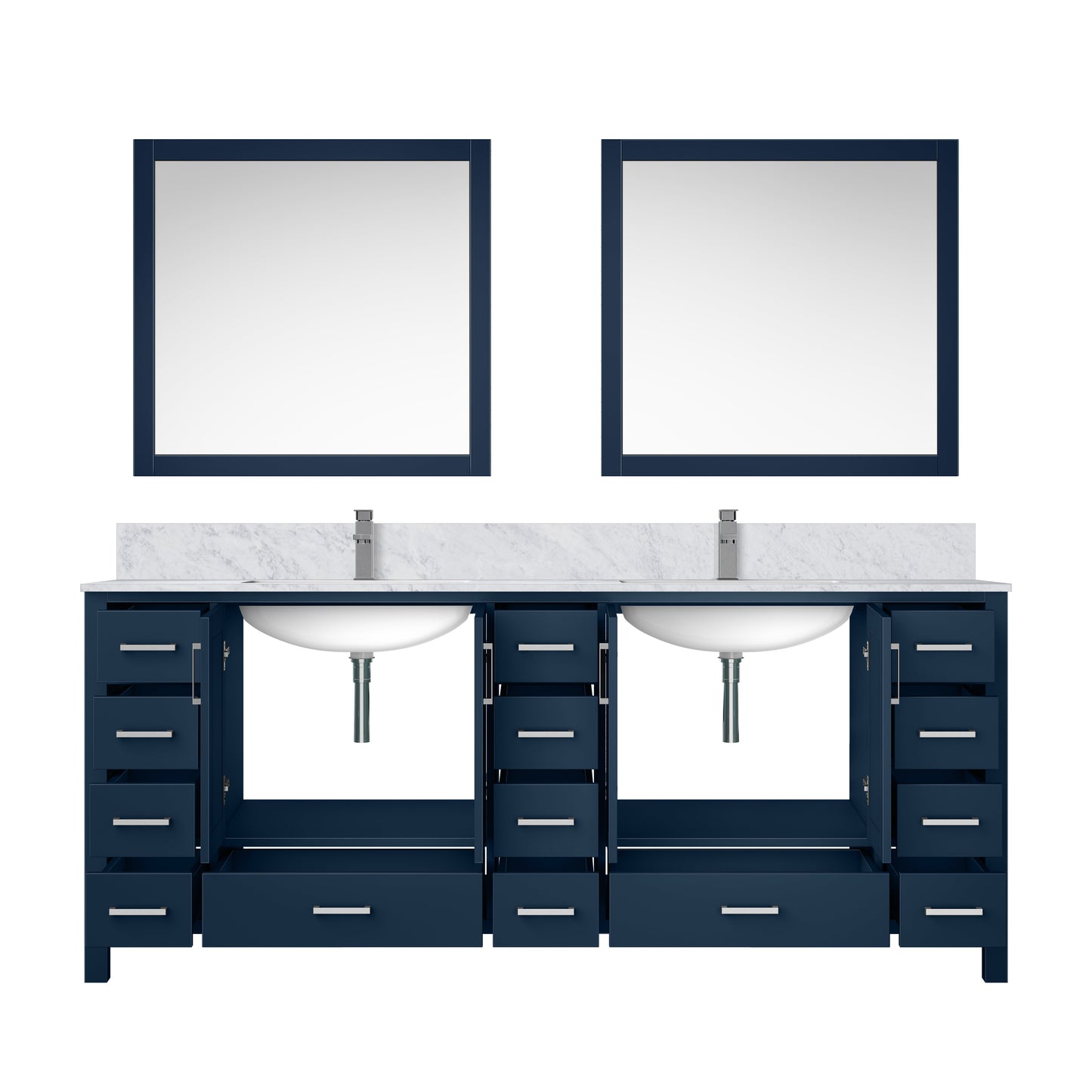 Jacques 84 in. W x 22 in. D Navy Blue Double Bath Vanity