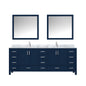 Jacques 84 in. W x 22 in. D Navy Blue Double Bath Vanity