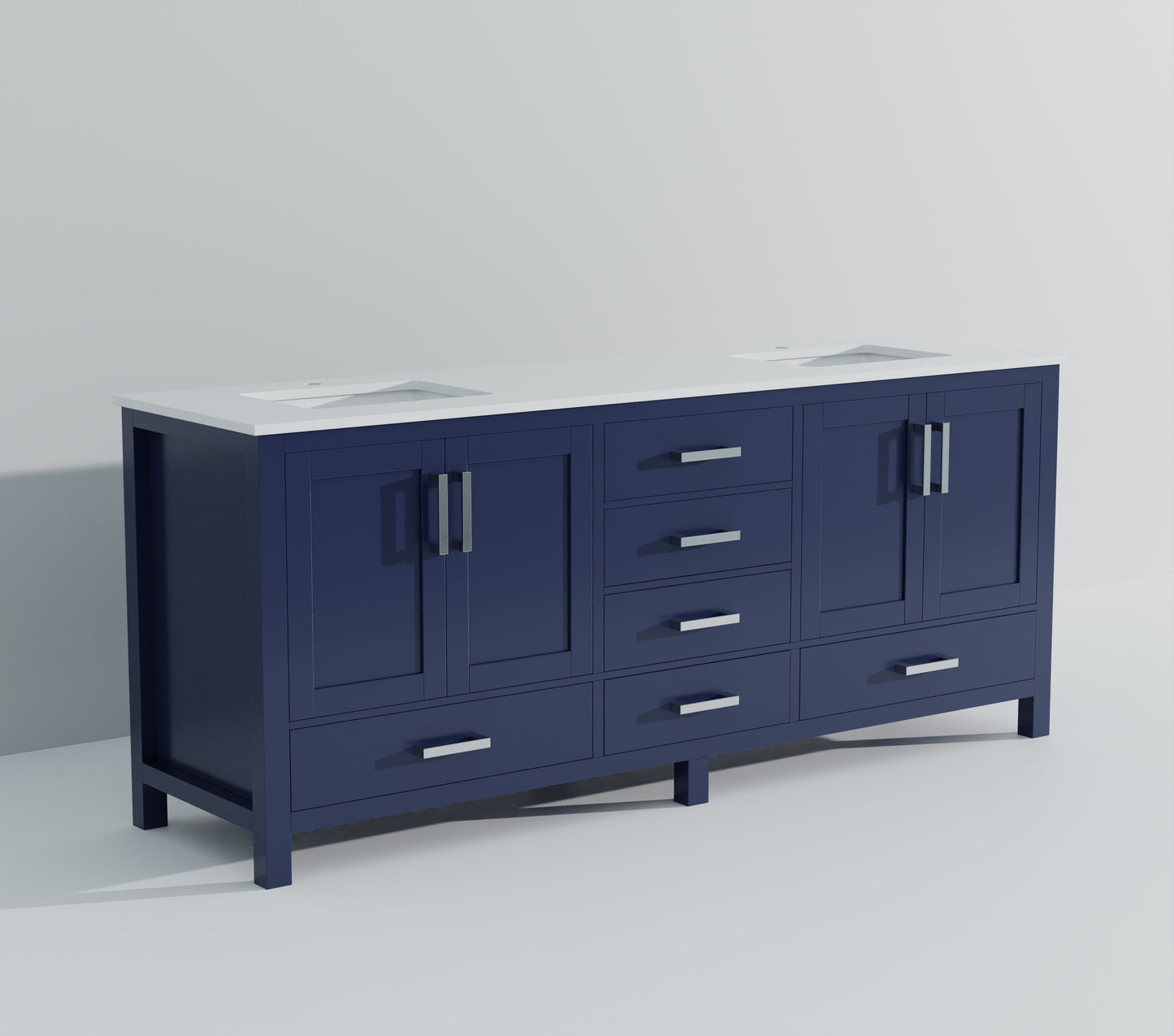 Jacques 84 in. W x 22 in. D Navy Blue Double Bath Vanity