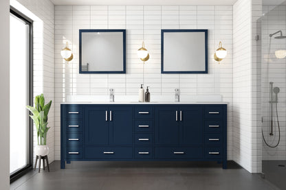Jacques 84 in. W x 22 in. D Navy Blue Double Bath Vanity