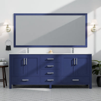 Jacques 84 in. W x 22 in. D Navy Blue Double Bath Vanity