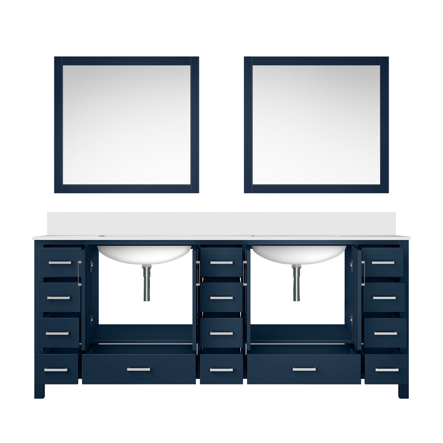 Jacques 84 in. W x 22 in. D Navy Blue Double Bath Vanity