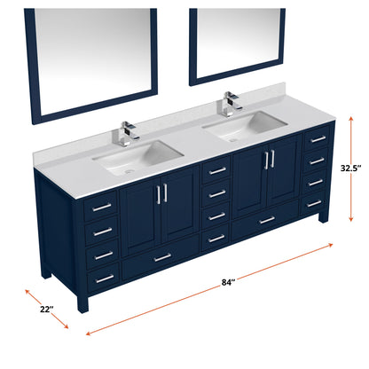 Jacques 84 in. W x 22 in. D Navy Blue Double Bath Vanity
