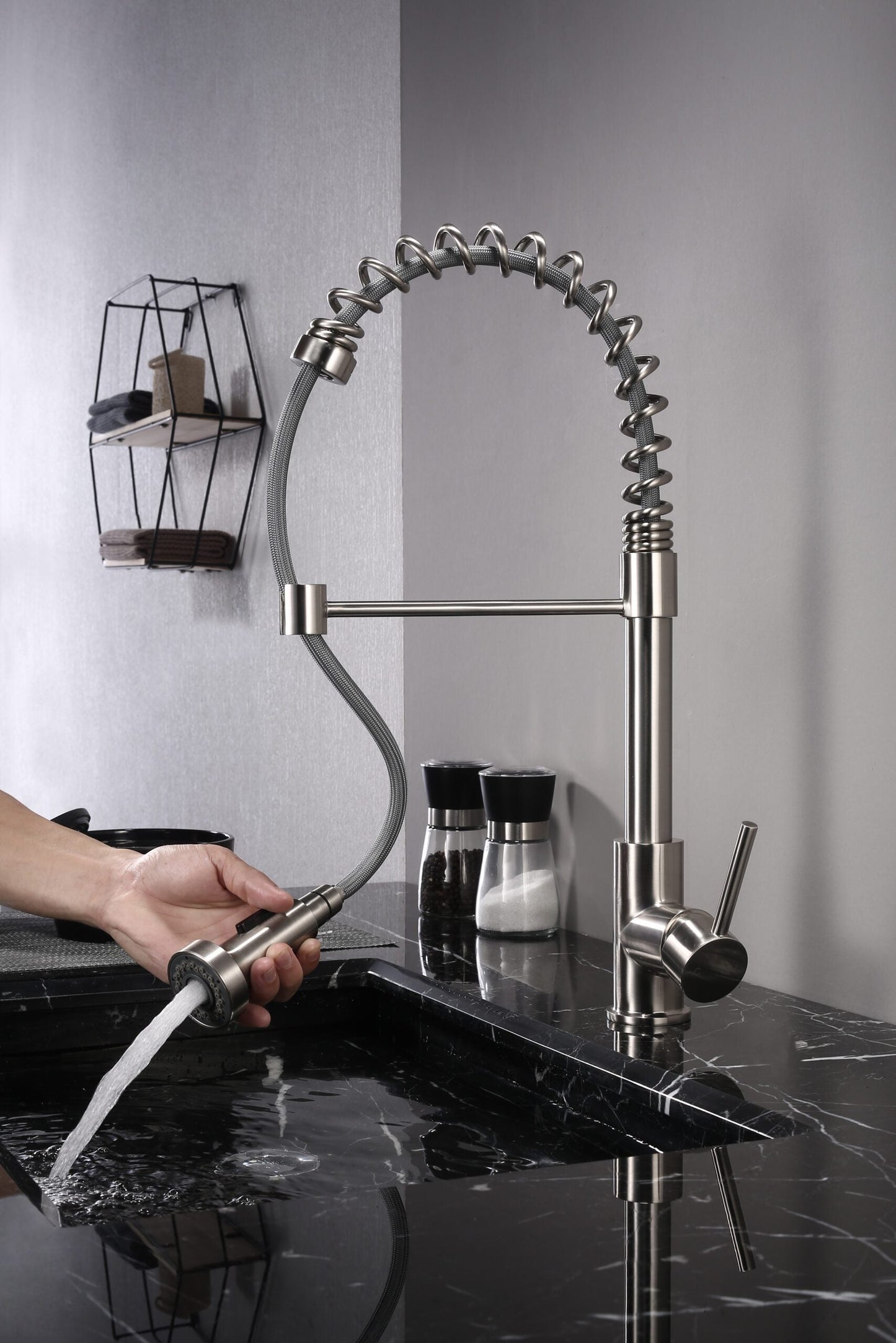 Lanuvio Brass Single-Handle Pull-Down Spray Kitchen Faucet