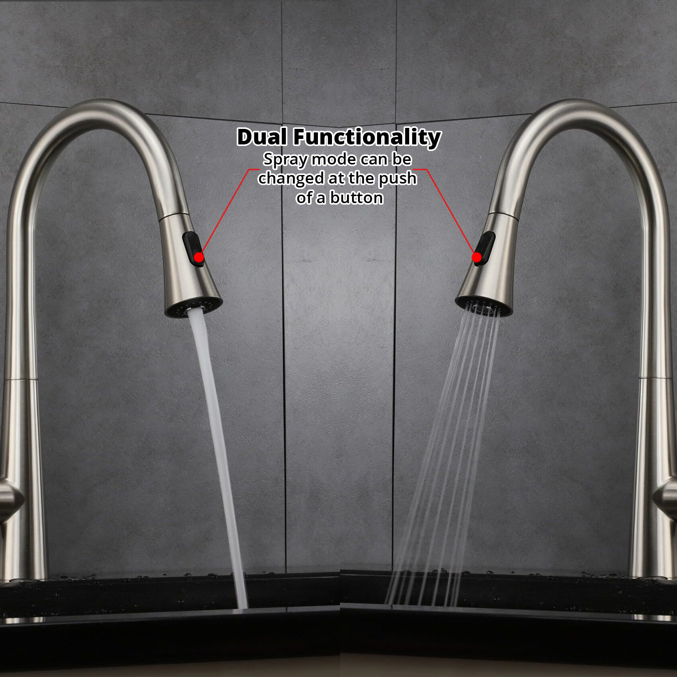 Furio Brass Single-Handle Pull-Down Spray Kitchen Faucet