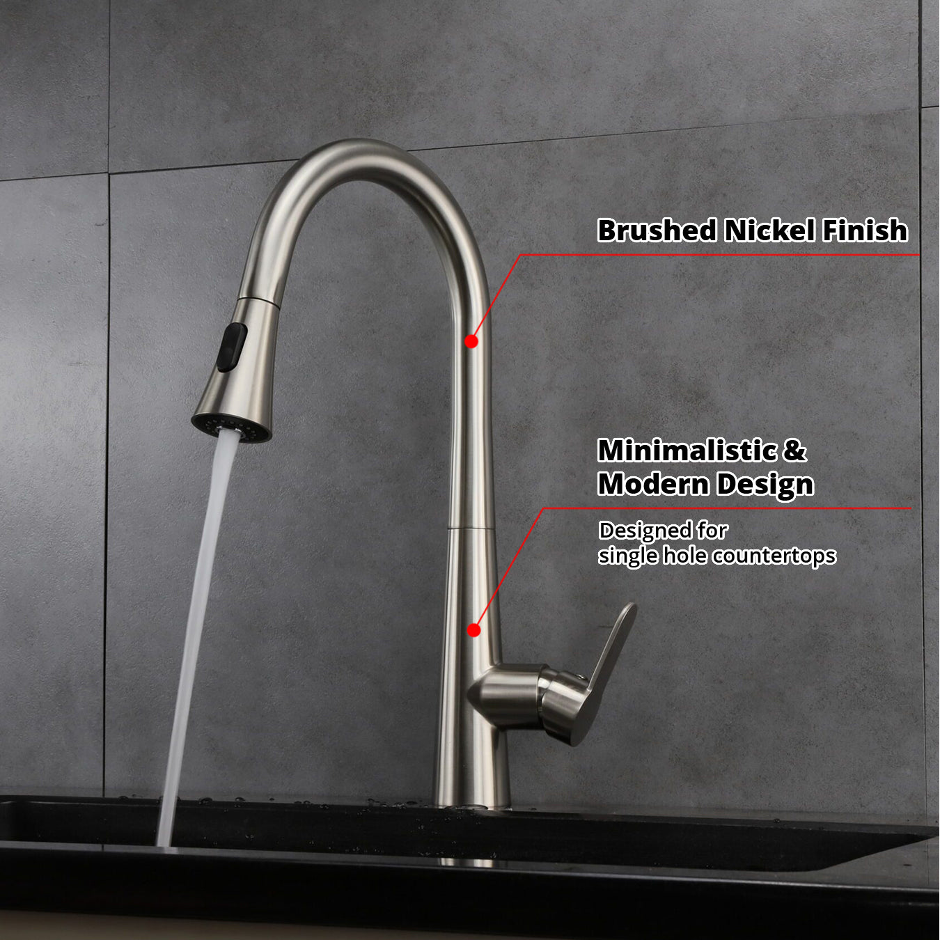 Furio Brass Single-Handle Pull-Down Spray Kitchen Faucet