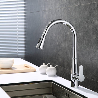 Furio Brass Single-Handle Pull-Down Spray Kitchen Faucet