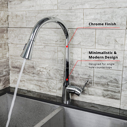 Furio Brass Single-Handle Pull-Down Spray Kitchen Faucet