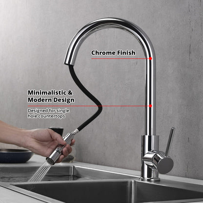 Olivi Brass Single-Handle Pull-Down Spray Kitchen Faucet