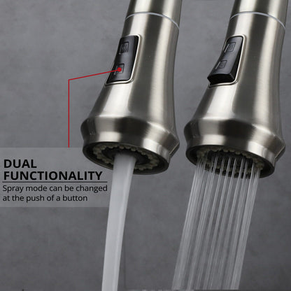 Garbatella Brass Single-Handle Pull-Down Spray Kitchen Faucet