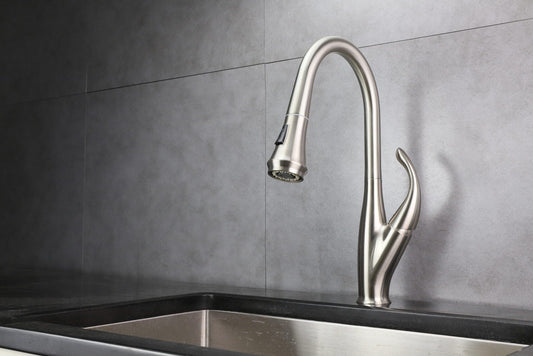 Garbatella Brass Single-Handle Pull-Down Spray Kitchen Faucet