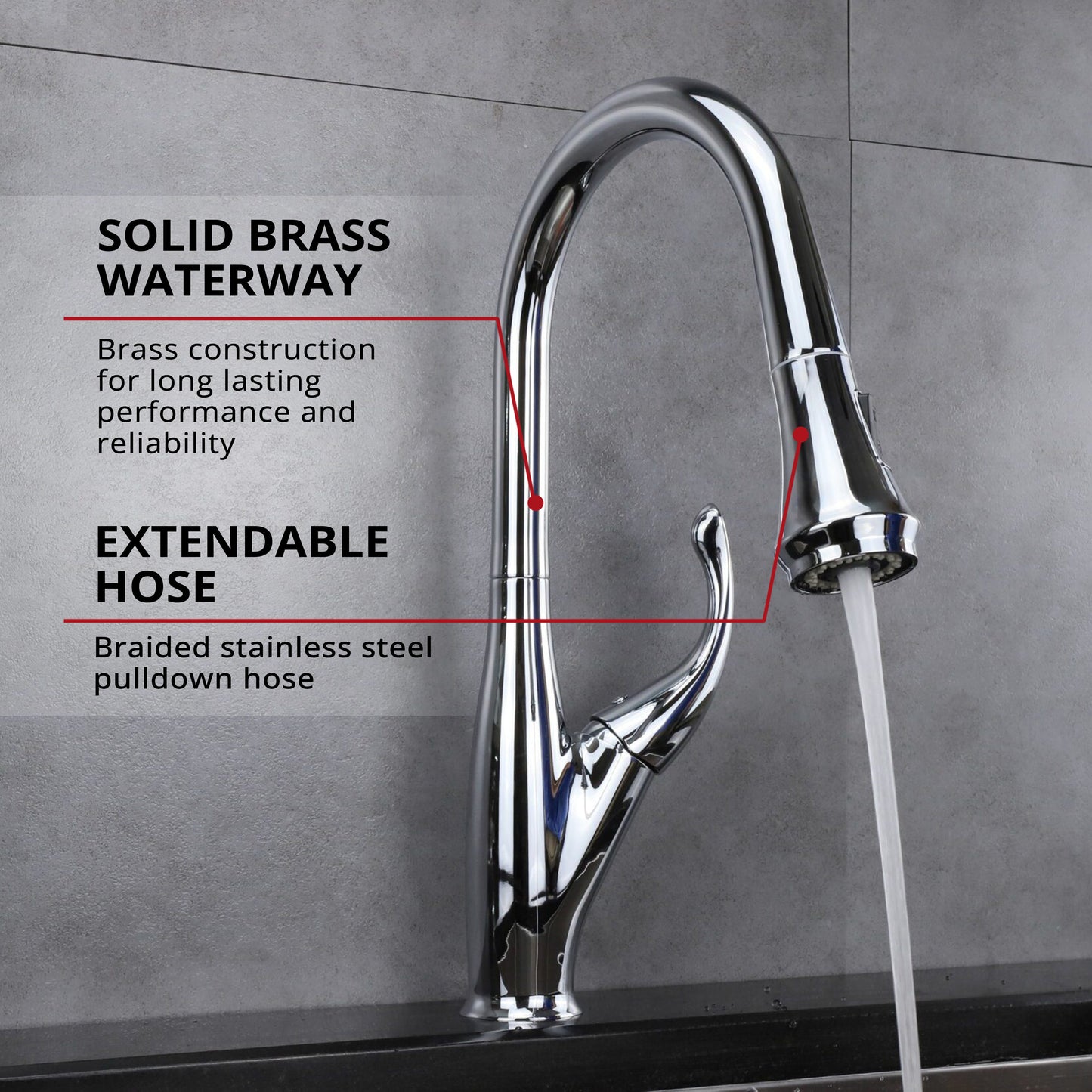 Garbatella Brass Single-Handle Pull-Down Spray Kitchen Faucet
