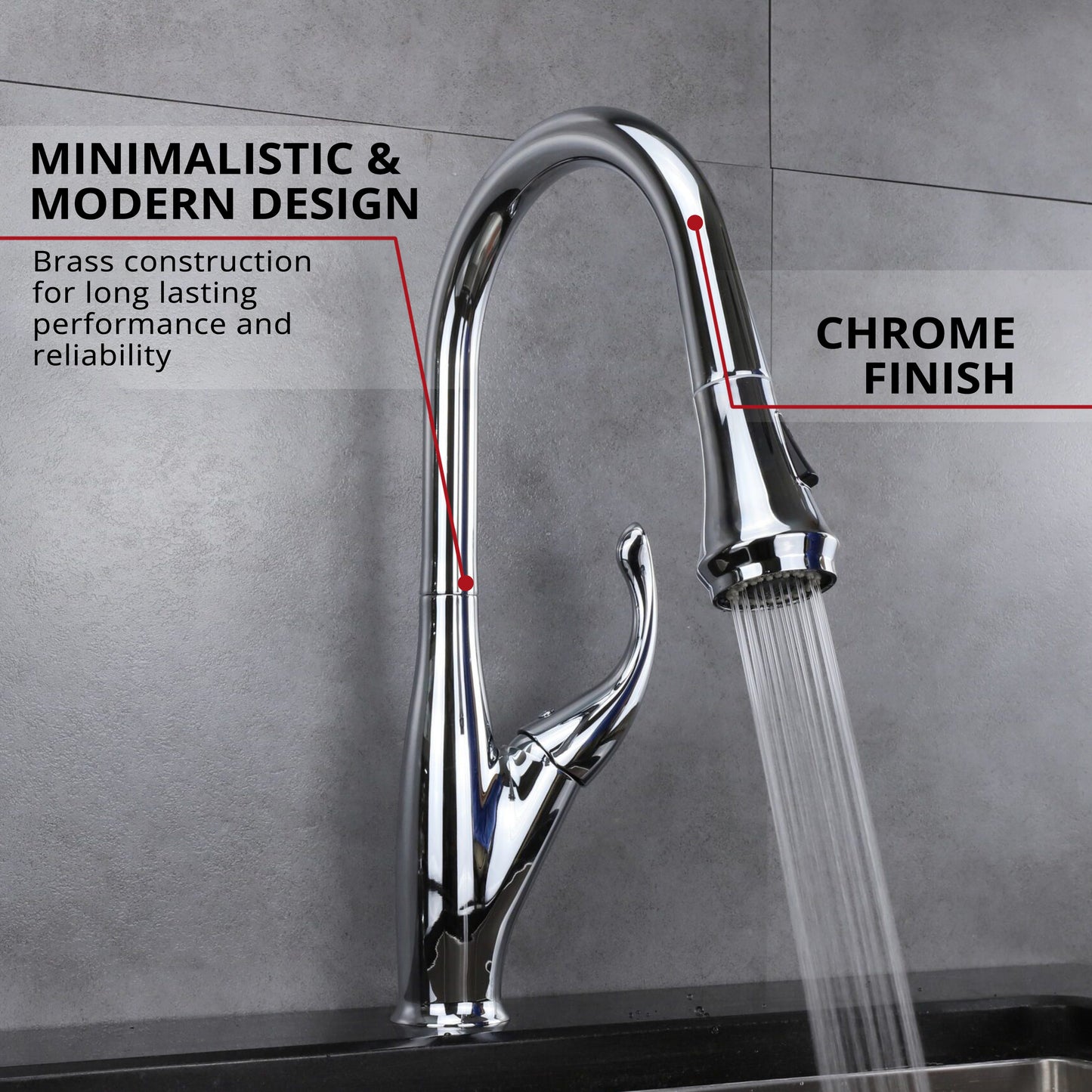 Garbatella Brass Single-Handle Pull-Down Spray Kitchen Faucet