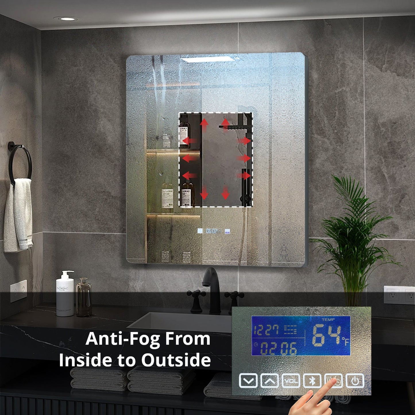 Lugano 30 in. W x 32 in. H LED Bathroom Vanity Mirror