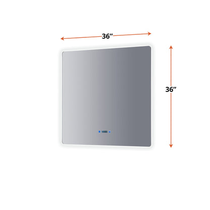 Lugano 36 in. W x 36 in. H LED Bathroom Vanity Mirror
