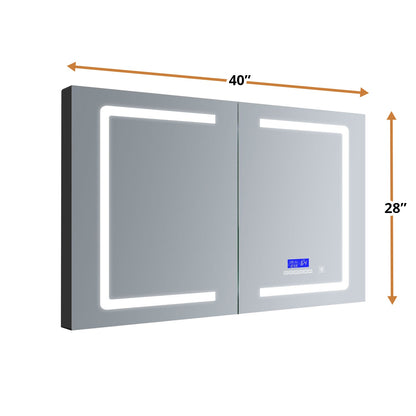 Lesina 40 in. W x 28 in. H Surface-Mount LED Mirror Medicine Cabinet with Defogger