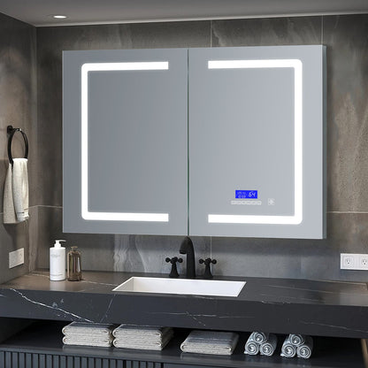 Lesina 40 in. W x 28 in. H Surface-Mount LED Mirror Medicine Cabinet with Defogger