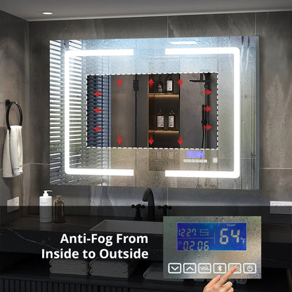 Lesina 40 in. W x 28 in. H Surface-Mount LED Mirror Medicine Cabinet with Defogger