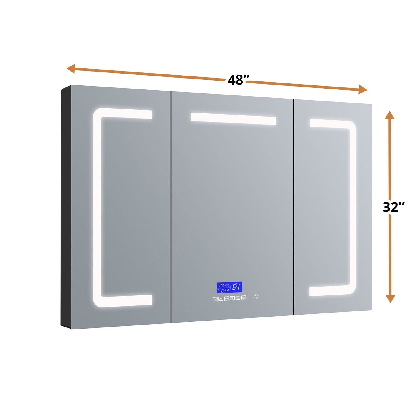Lesina 48 in. W x 32 in. H Surface-Mount LED Mirror Medicine Cabinet with Defogger