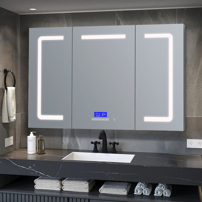 Lesina 48 in. W x 32 in. H Surface-Mount LED Mirror Medicine Cabinet with Defogger