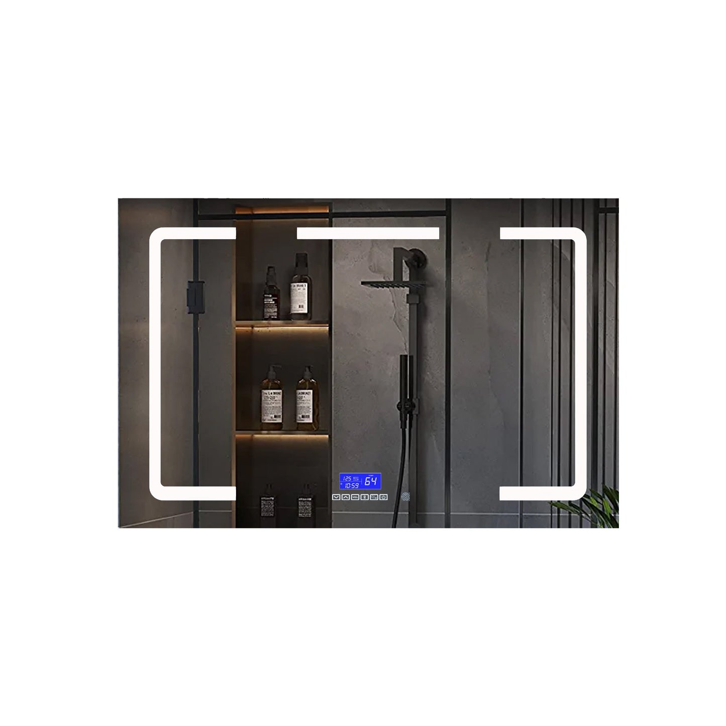 Lesina 48 in. W x 32 in. H Surface-Mount LED Mirror Medicine Cabinet with Defogger
