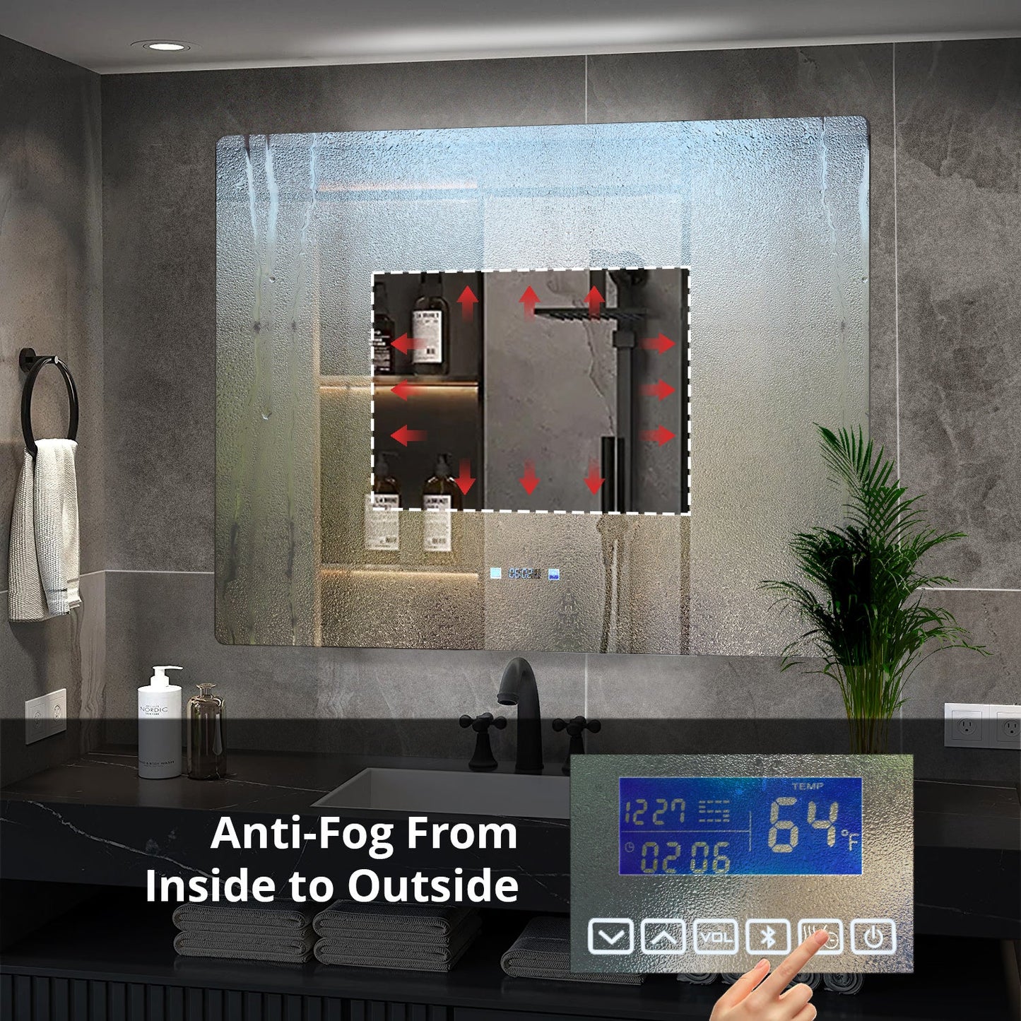 Lugano 48 in. W x 36 in. H LED Bathroom Vanity Mirror