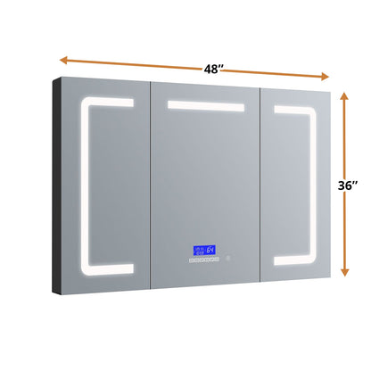 Lesina 48 in. W x 36 in. H Surface-Mount LED Mirror Medicine Cabinet with Defogger