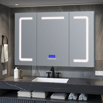 Lesina 48 in. W x 36 in. H Surface-Mount LED Mirror Medicine Cabinet with Defogger