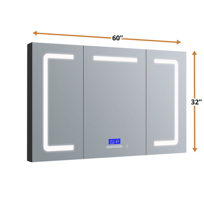 Lesina 60 in. W x 32 in. H Surface-Mount LED Mirror Medicine Cabinet with Defogger