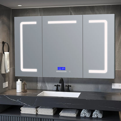 Lesina 60 in. W x 32 in. H Surface-Mount LED Mirror Medicine Cabinet with Defogger