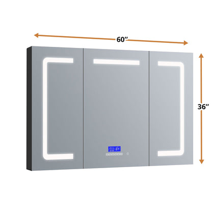Lesina 60 in. W x 36 in. H Surface-Mount LED Mirror Medicine Cabinet with Defogger