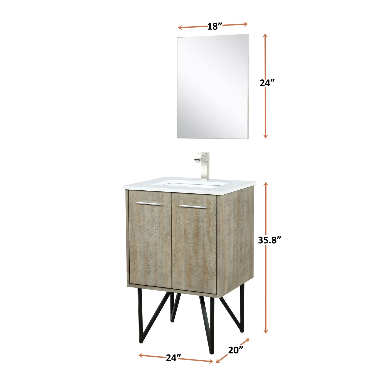 Lancy 24 in W x 20 in D Rustic Acacia Bath Vanity