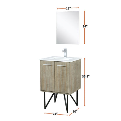 Lancy 24 in W x 20 in D Rustic Acacia Bath Vanity