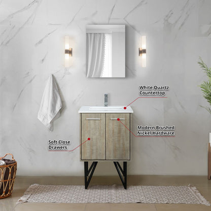 Lancy 24 in W x 20 in D Rustic Acacia Bath Vanity