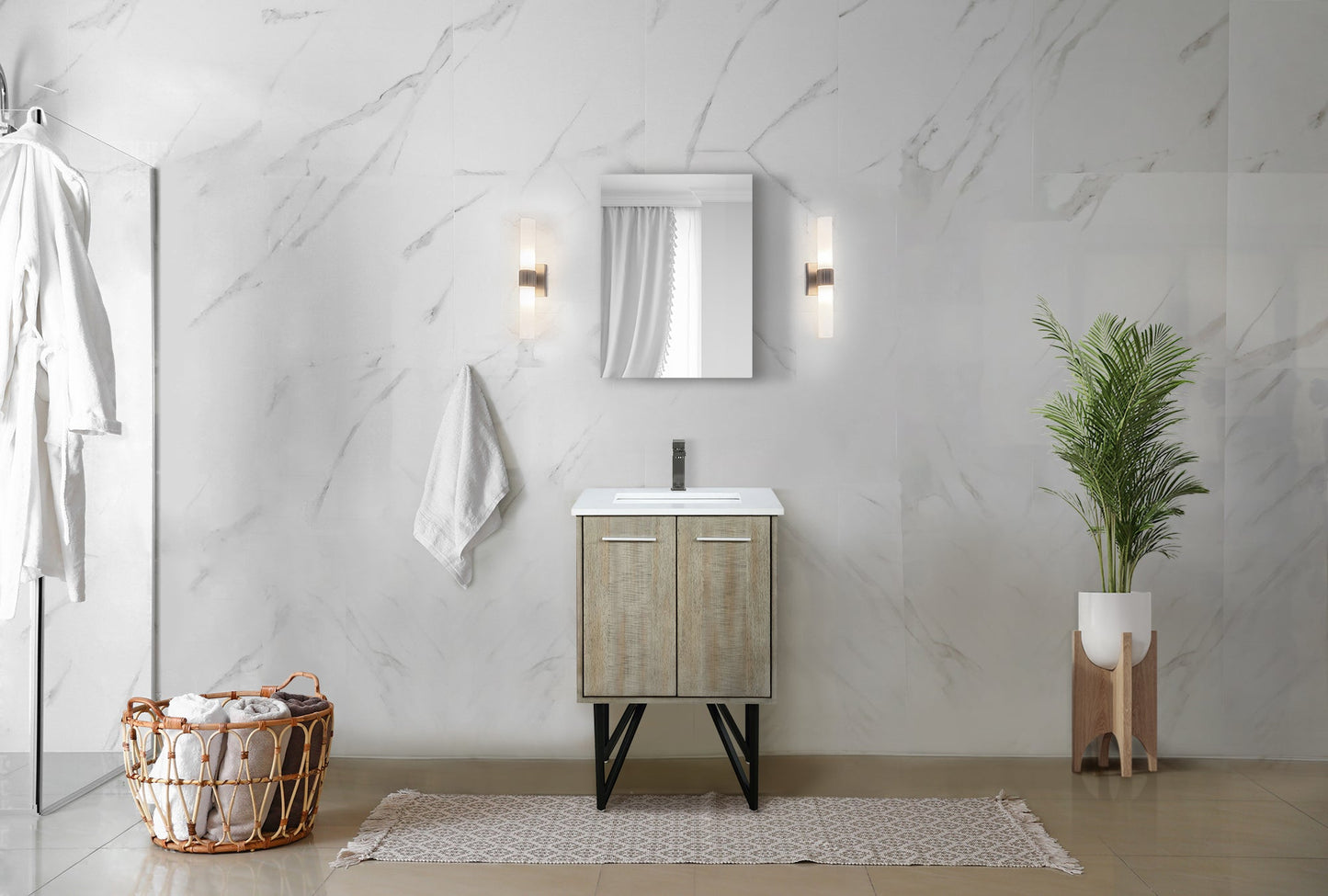 Lancy 24 in W x 20 in D Rustic Acacia Bath Vanity