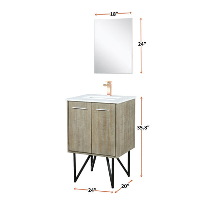 Lancy 24 in W x 20 in D Rustic Acacia Bath Vanity