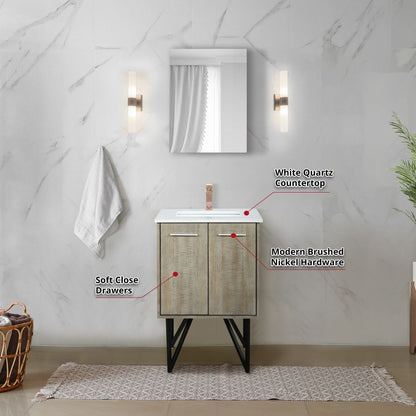 Lancy 24 in W x 20 in D Rustic Acacia Bath Vanity