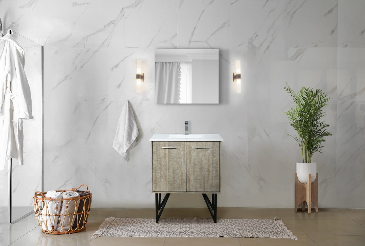 Lancy 30 in W x 20 in D Rustic Acacia Bath Vanity