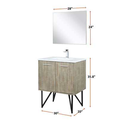 Lancy 30 in W x 20 in D Rustic Acacia Bath Vanity