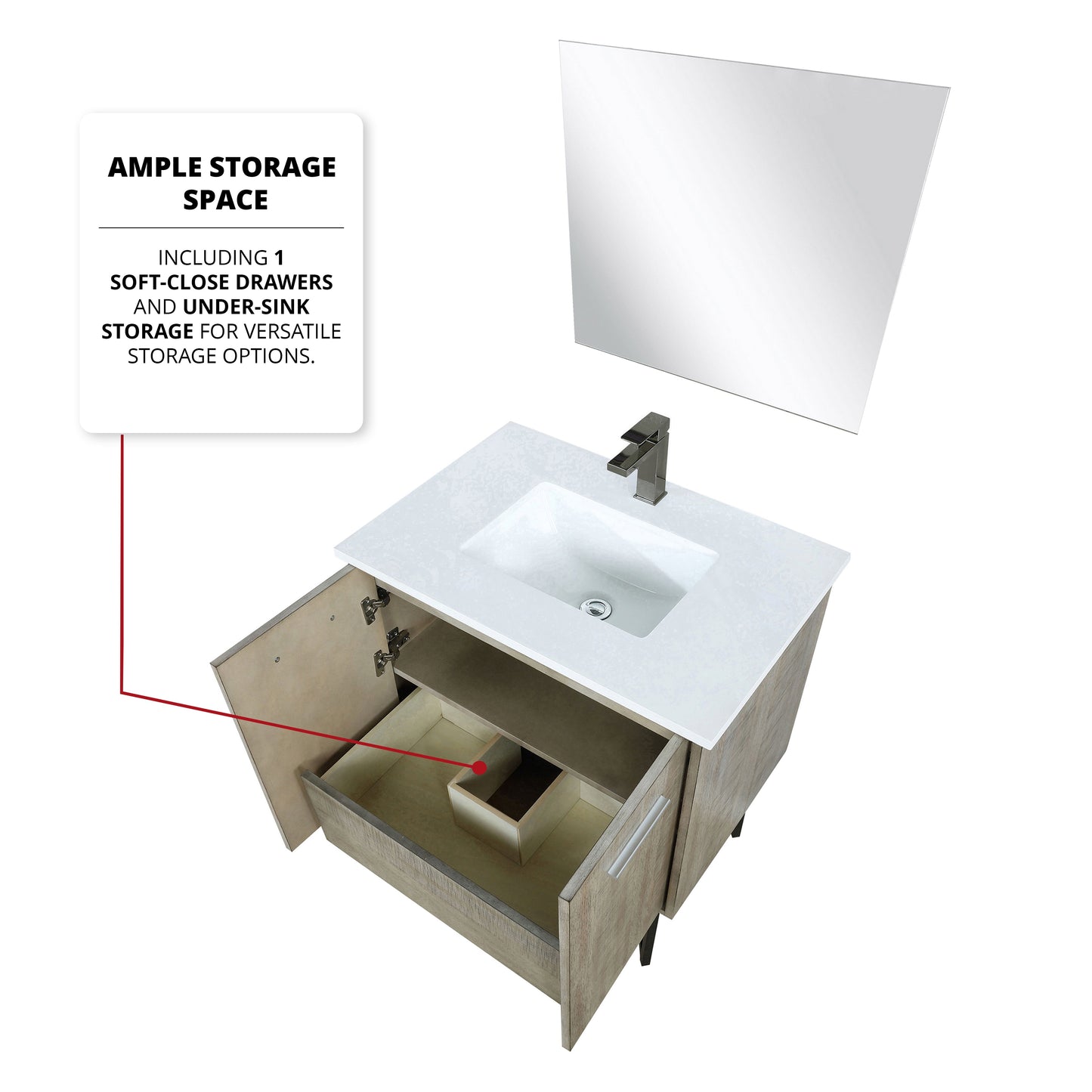 Lancy 30 in W x 20 in D Rustic Acacia Bath Vanity