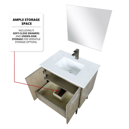 Lancy 30 in W x 20 in D Rustic Acacia Bath Vanity